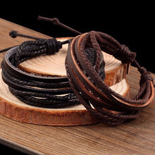 Load image into Gallery viewer, Leather Braided Rope Wristband