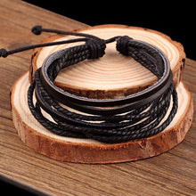 Load image into Gallery viewer, Leather Braided Rope Wristband