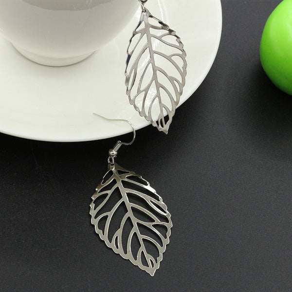 Dangling Metal Leaves Drop Earring