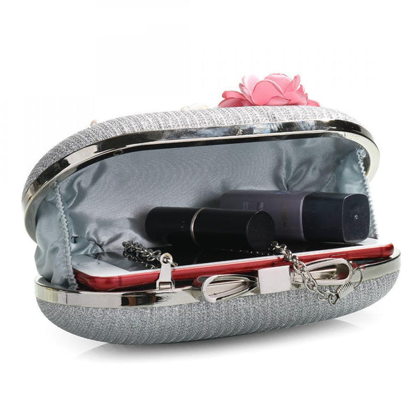 Elegant  Leather  Floral Purse