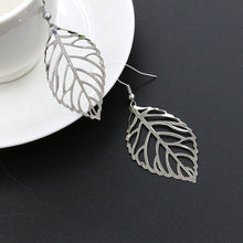 Load image into Gallery viewer, Dangling Metal Leaves Drop Earring