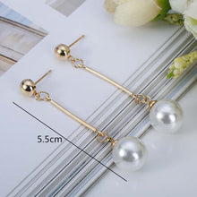 Load image into Gallery viewer, Simulated Long Pearl Tassel Earring