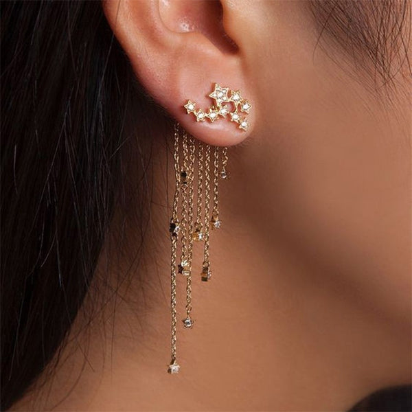 Star Pendant Long Earring