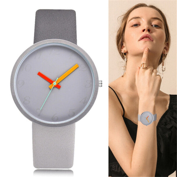 Contrast Leather Watch