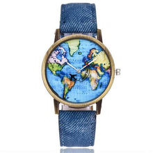 Load image into Gallery viewer, Globe Map Dress Watch