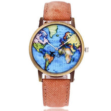 Load image into Gallery viewer, Globe Map Dress Watch
